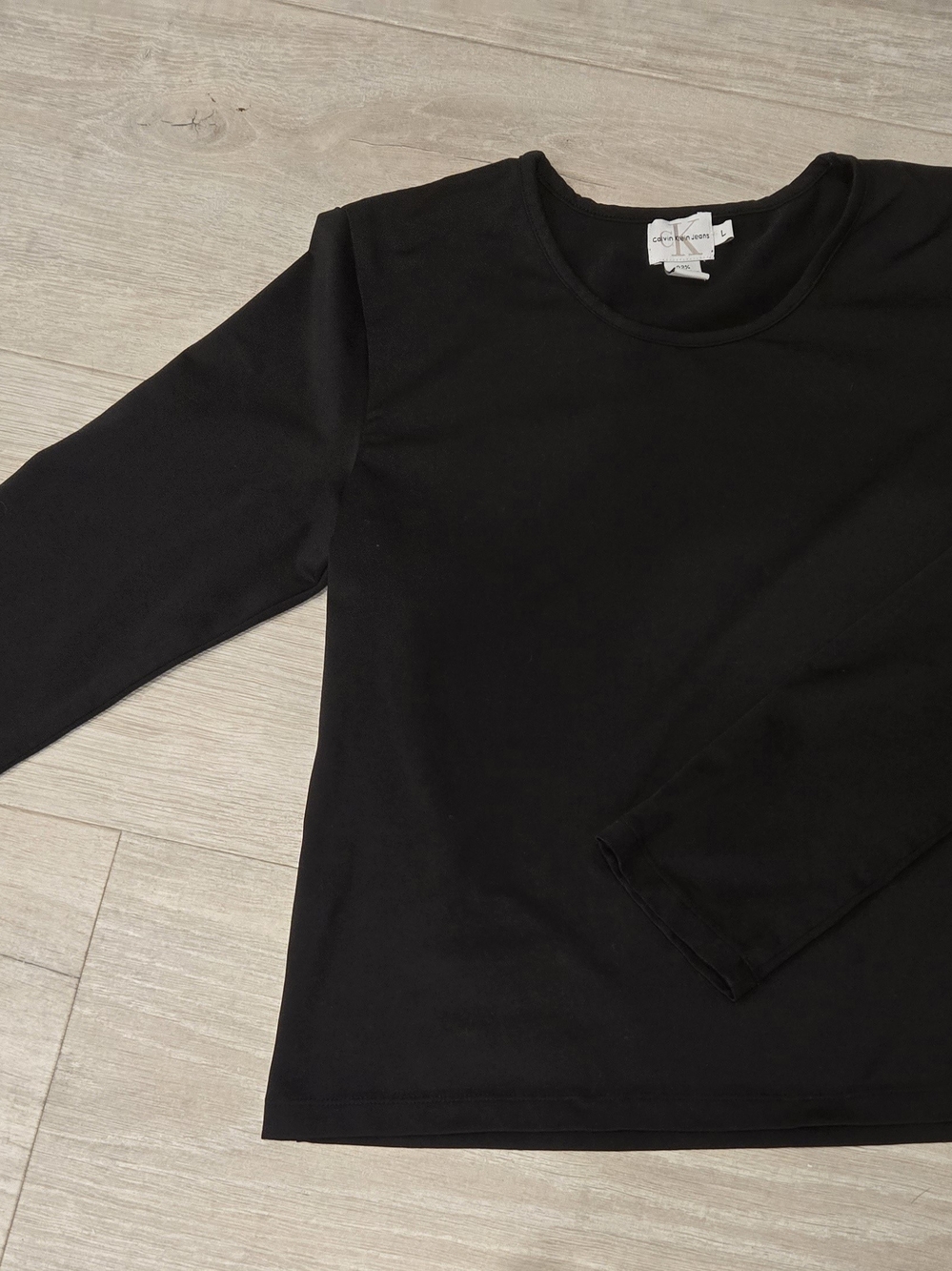 Calvin Klein Black Long Sleeve Crewneck Top